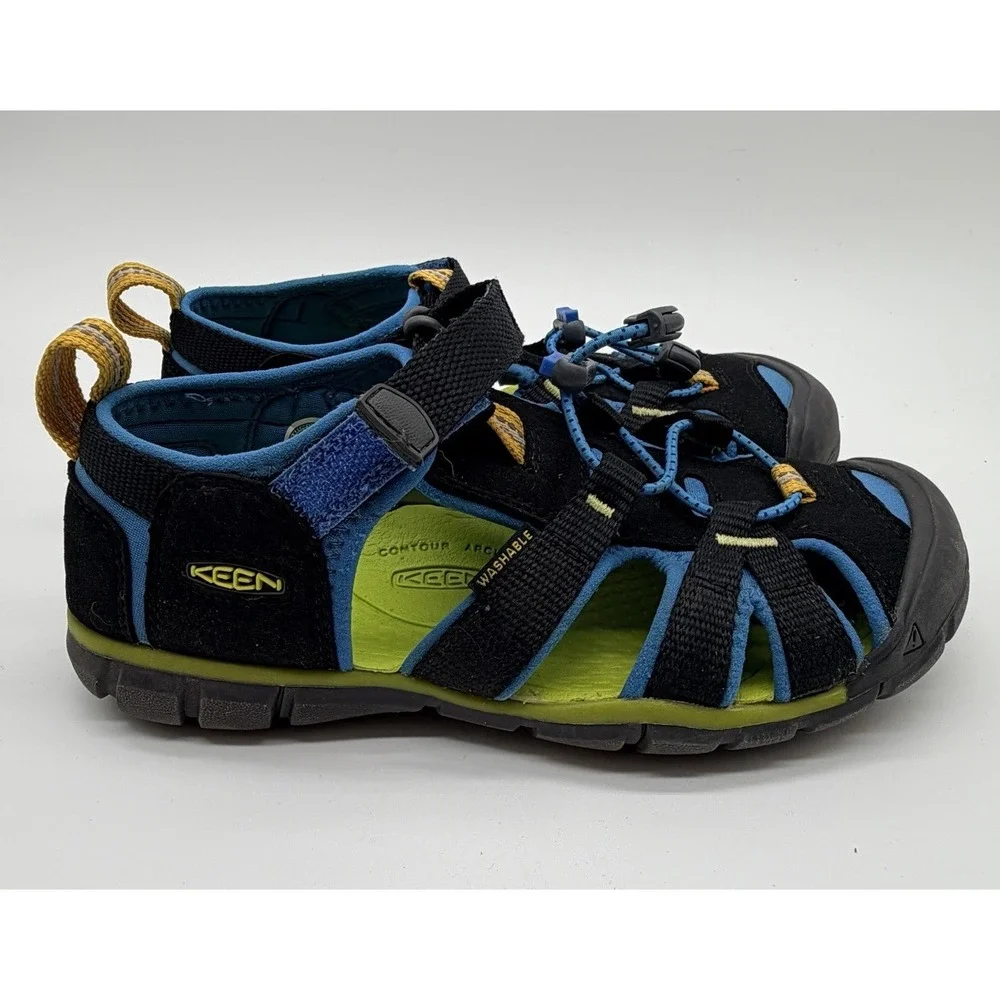 Keen Sandals Youth Size 2 Blue Green Waterproof Hiking Seacamp II Shoes